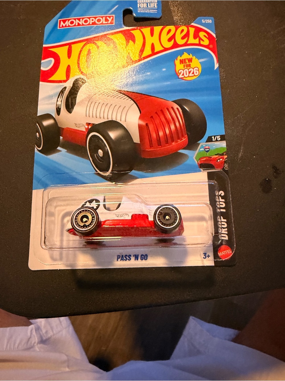 Hot Wheels Pass 'N Go Red & White Mini Car - Monopoly Series